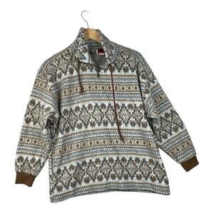 Denim Republic Faire Isle Pullover Sweater size Large Tan/White‎